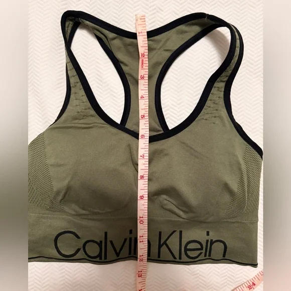 Calvin Klein Sports Bra in Khaki - Picture 2 of 4